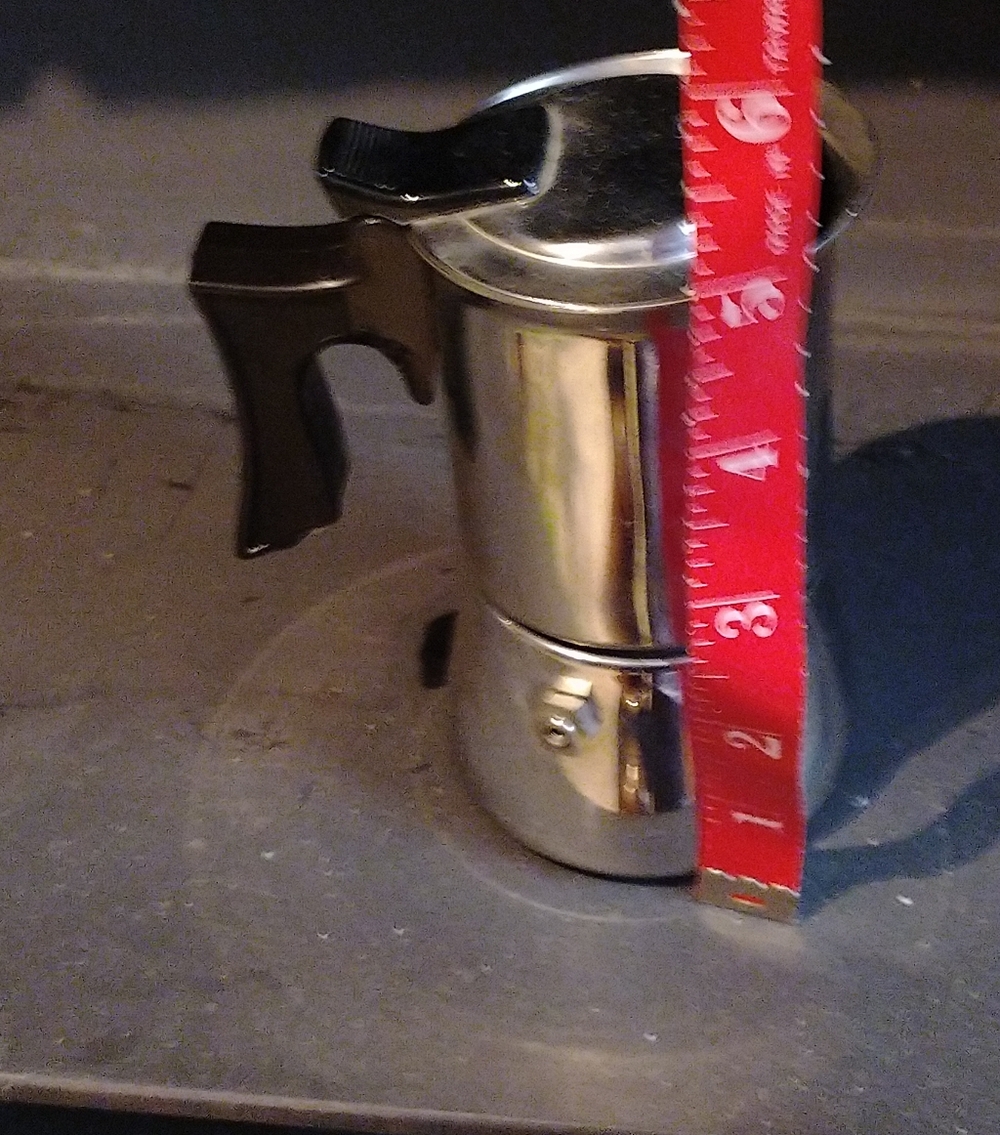 Stainless Steel Moka Espresso Pot with Black Handle Italy NWT
